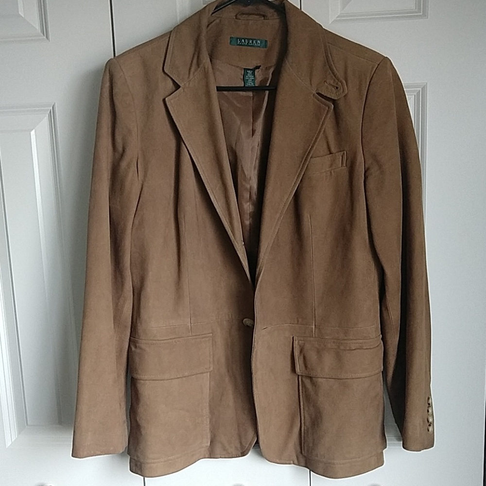 Lauren Ralph Lauren size L tan suede jacket
